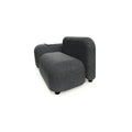 Moonbi Modular Lounge in charcoal, side view showing 2 rounded modular pieces