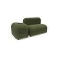 Moonbi Modular Lounge in olive, featuring 2 rounded modular pieces
