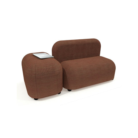 Moonbi Modular Lounge in brown, featuring 2 rounded modular pieces
