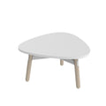 Okidoki Tri Coffee Table with Laminex White 200 melamine top and solid timber legs, modern office and home table