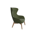 Olive-colored Queen Armchair with 4 legs, stylish accent chair for living rooms or offices