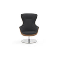 Solid dual color Queen Armchair with disc-shaped base, elegant accent chair for living rooms or offices
