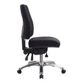 Buro black high-back office chair with a gas lift, height-adjustable back and seat, side view