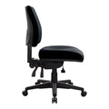 Buro black mid-back office chair with a gas lift, height-adjustable back and seat, side angle