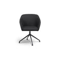 Slick Tub Chair upholstered in dark grey, featuring a four-star swivel base.