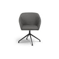 Slick Tub Chair upholstered in grey, featuring a four-star swivel base.