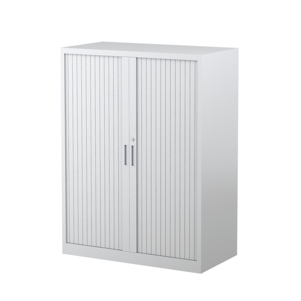 Tambour door cabinet 1200mm wide - white slat door