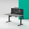 Vader Single Monitor Arm with empty VESA plate for monitor attachment, mounted on desk.