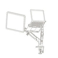 Vader Laptop Tray Drawing with VESA plate and laptop setup