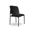 A black upholstered Titan II 4 Leg Chair, suitable for training and dining rooms, back view