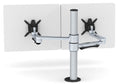 double monitor arm in silver