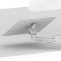 A white laptop tray with arm