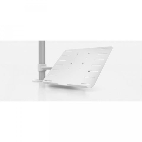 A white laptop tray with arm